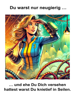 Du warst nur neugierig … und ehe Du Dich versehen hattest warst Du knietief in Seilen.